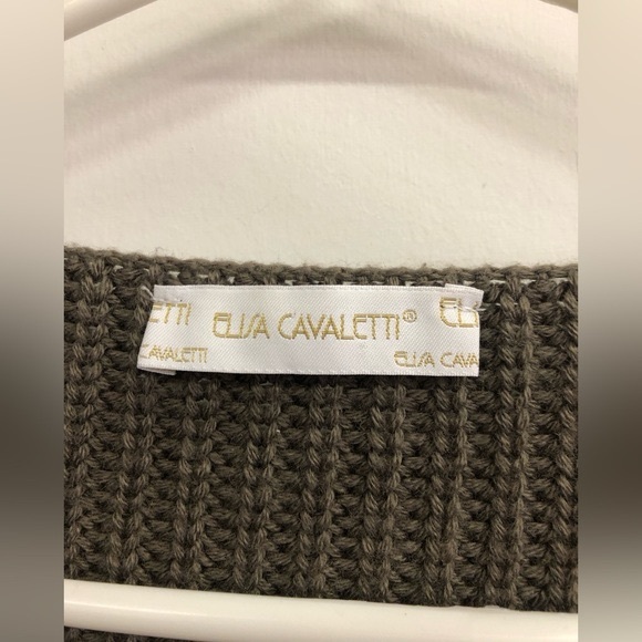 ELISA CAVALETTI WOOL MIX SHORT SLEEVE CROPPED CARDIGAN IN LIGHT BROWN IN LARGE - Picture 7 of 10